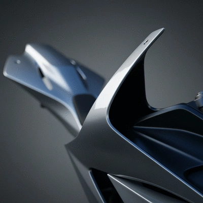 Sleek sportbike fairing demonstrating aerodynamic benefits
