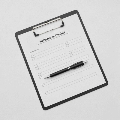 Motorcycle maintenance checklist on a clipboard